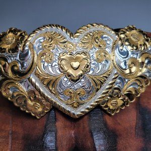 Crumrine Triple Heart Belt Buckle